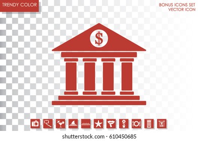Bank building icon vector