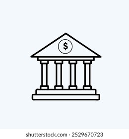 Bank Building icon vector art image set.