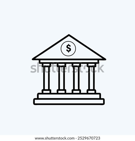 Bank Building icon vector art image set.