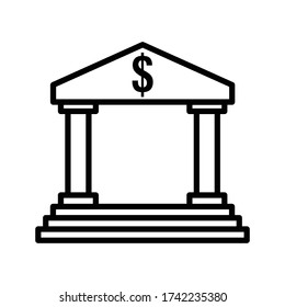 Plantilla de diseño de vectores de iconos de construcción de bancos