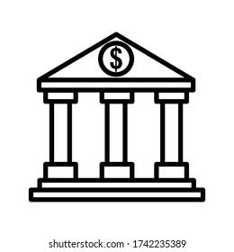 Bank building icon vector design template