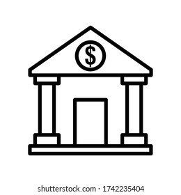 Bank building icon vector design template