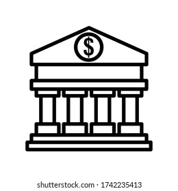 Bank building icon vector design template
