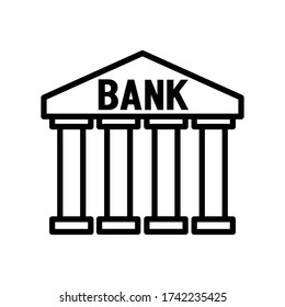 Plantilla de diseño de vectores de iconos de construcción de bancos