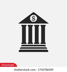 Bank Building icon vector eps 10