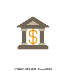 Bank building icon vector, filled flat sign, solid colorful pictogram isolated on white. Symbol, logo illustration. Pixel perfect