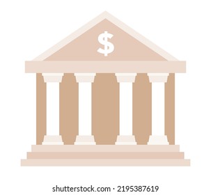 Bank building icon. Vector flat illustration 
