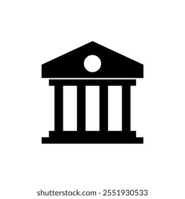 Ícone de construção de banco, vetor simples ilustração preta plana para web e app..eps