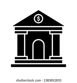 bank building Icon Vector Illustration Logo Template
