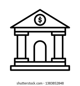 bank building Icon Vector Illustration Logo Template