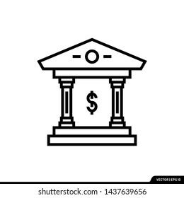 Bank building icon vector illustration