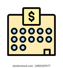 Icono del edificio del banco, Ilustración vectorial, estilo lleno, mejor utilizado para el Web
