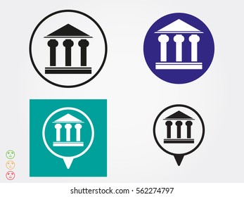 bank, building, icon, vector illustration eps10