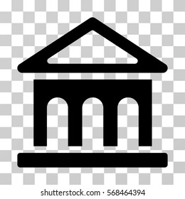 Bank Building icon. Vector illustration style is flat iconic symbol, black color, transparent background. Designed for web and software interfaces.