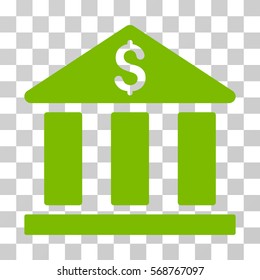 Bank Building icon. Vector illustration style is flat iconic symbol, eco green color, transparent background. Designed for web and software interfaces.