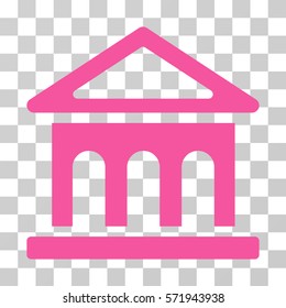 Bank Building icon. Vector illustration style is flat iconic symbol, pink color, transparent background. Designed for web and software interfaces.