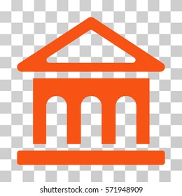 Bank Building icon. Vector illustration style is flat iconic symbol, orange color, transparent background. Designed for web and software interfaces.
