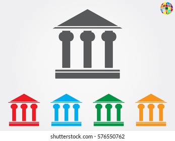 bank, building, icon, vector illustration eps10