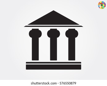 bank, building, icon, vector illustration eps10