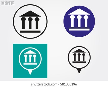 bank, building, icon, vector illustration eps10