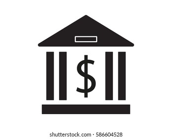 bank, building, icon, vector illustration eps10