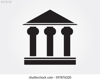 bank, building, icon, vector illustration eps10