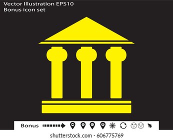bank, building, icon, vector illustration eps10