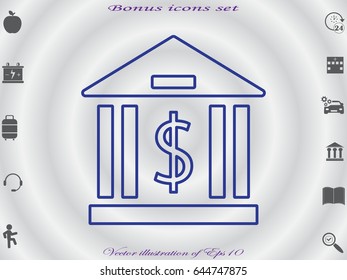 bank, building, icon, vector illustration eps10