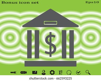 bank building icon, vector illustration eps10
