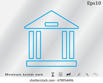 bank, building, icon, vector illustration eps10