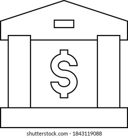 Bank building icon. Vector illustrator