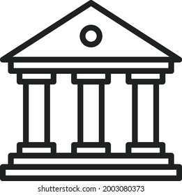 Bank Building icon vector image. Can also be used for Business Startup. Suitable for mobile apps, web apps and print media.