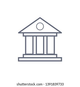 bank building icon vector. Line icon of back