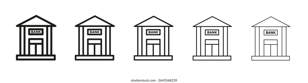 Bankgebäude Symbol, Vektorgrafik-Set-Illustration