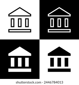 Icono de edificio bancario Vector en estilo simple. Concepto de universidad de museo