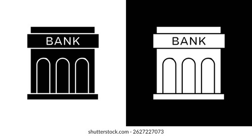 Vector del icono del edificio del banco, ilustración sólida, pictograma