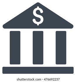 Bank Building icon. Vector style is flat iconic symbol, smooth blue color, white background.