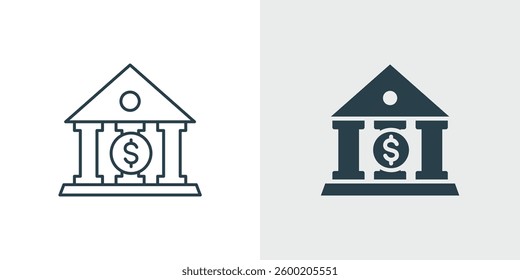 Bank Building Icon Vector. Symbol of bank, financial institution, banking, finance, or investment illustration