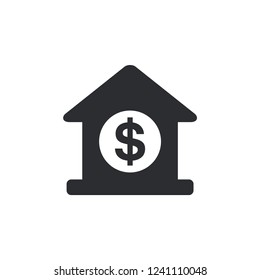 Bank Building Icon Vector Template