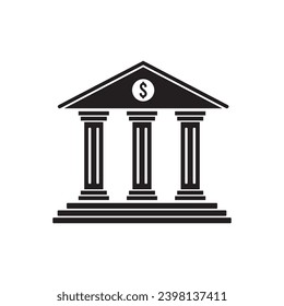 bank building icon vector template illustration logo design