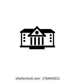 Vector de icono de construcción de banco en estilo plano de moda aislado en fondo blanco