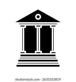 Bank Building icon white on background