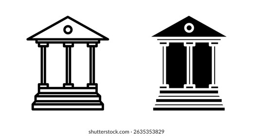 Ícone Banco Edifício branco no fundo