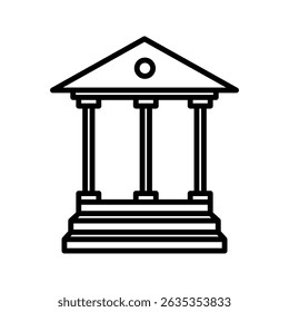 Bank Building icon white on background