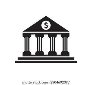 Bank building icon,Financial institution vector icon