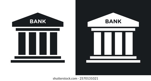 Bank building icons in flat syle