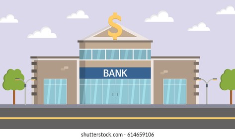 Bank building illustration.