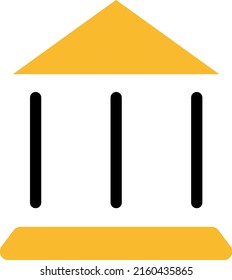 Bank building, illustration, vector on a white background.