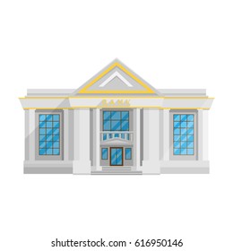 Bank building isolated Flat in style on a white background vector illustration