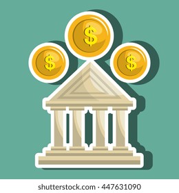 bank building isolated icon design, vector illustration  graphic 